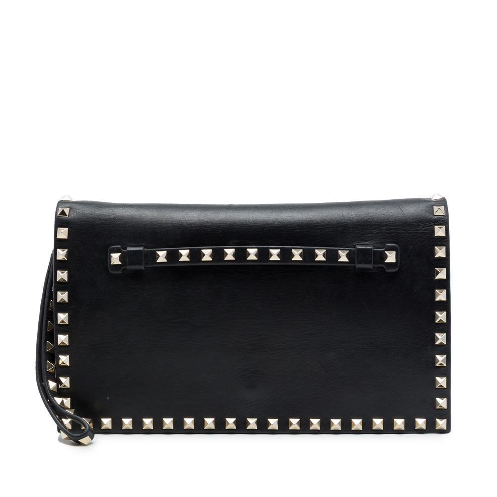 Pre-Loved Valentino Leather Rockstud Flap Clutch